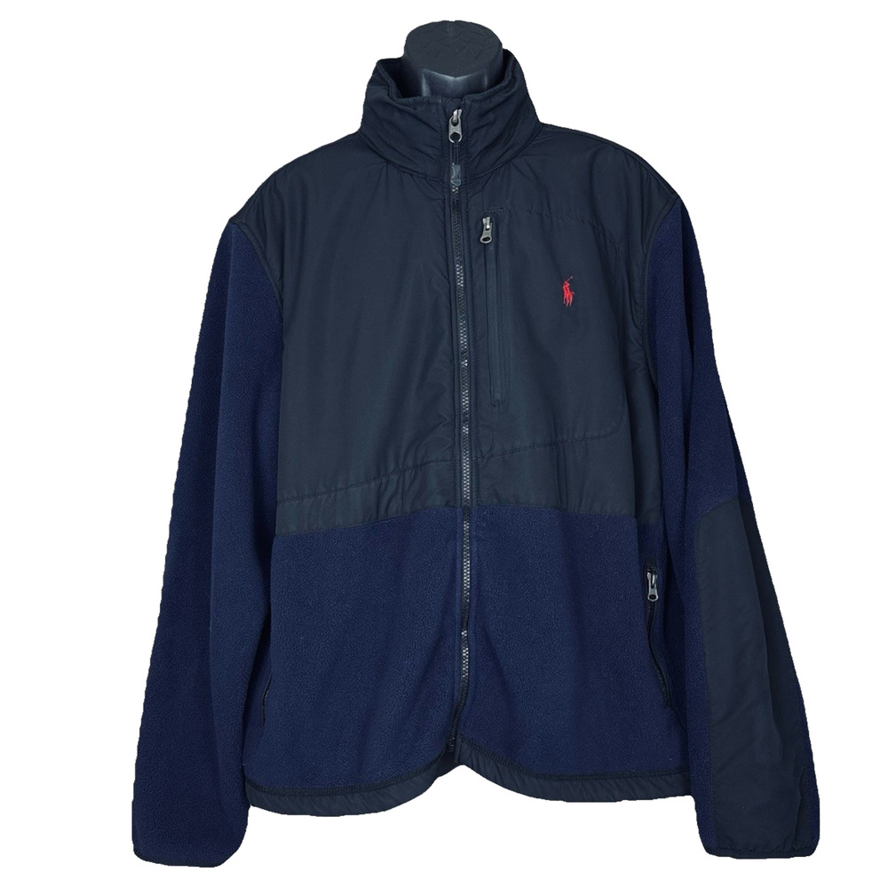 Polo Ralph Lauren Zip-Up Polartec Denali Fleece Jacket Mens XL Black Vintage Y2K